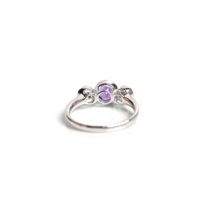 Anillo de Amatista Natural en Plata de Ley 925 con Engaste de Puntas, Elegante Amatista Púrpura, Joyería Premium para Bodas - Product Image 2