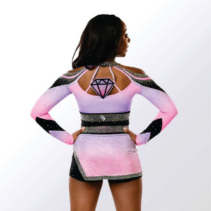 Costume de cheerleading pour filles entièrement personnalisé en polyester/imprimé par transfert thermique, vente en gros - Product Image 5