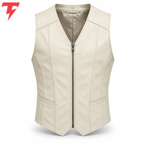 <b>Men's</b> Winter Casual Leather <b>Vest</b> Premium Quality Windproof Breathable Fashion Button Customizable Logo ODM Service Best Material - Product Image 1