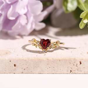 Hallmark <b>Silver</b> Heart's Desire Red <b>Garnet</b> Resizable Cluster <b>Ring</b> - Product Image 2