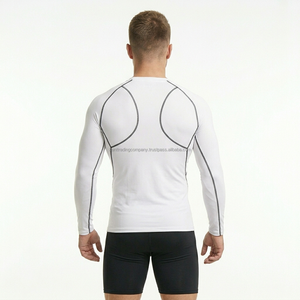 Fabricant de maillots de compression à manches longues pour MMA, BJJ et gym, avec logo de marque personnalisé, coutures plates contrastées, marque privée. - Product Image 5