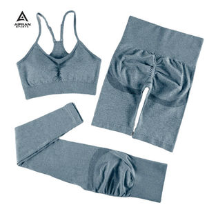Conjunto Deportivo Aifran para Mujer, Sujetador Deportivo Rojo con Volantes de Secado Rápido y Leggings de Cintura Alta, Conjunto de Yoga sin Costuras - Product Image 6