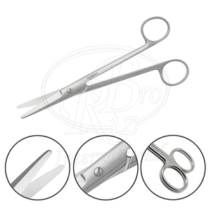 Tijeras Quirúrgicas Estándar de 5 Pulgadas, Rectas, de Acero Inoxidable, con Punta Roma, para Uso Médico y Clínico - Product Image 1