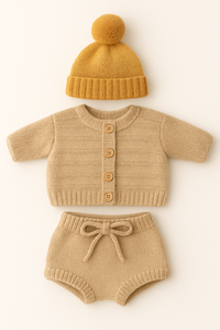 Conjunto de suéter tejido a mano para bebé recién nacido, ropa de lana para invierno, atuendo suave y cálido para niña, diseño de talla personalizada - Product Image 4