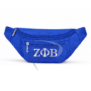 Riñonera Zeta Phi Beta Sorority con Patrón de Letras ZPB, Cierre de Cremallera, Impermeable, Unisex, Bolsa de Cintura Cruzada - Product Image 1