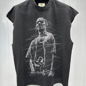 Custom Oversized Sleeveless T <b>Shirt</b> Men Graphic Streetwear Hip Hop Tee OEM Wholesale Supplier Bulk Manufacturer - Product Image 6