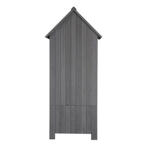 Abri de rangement extérieur en métal étanche 70 pouces, noir, toit à double pente, pour cour, couleur gris foncé - Product Image 1