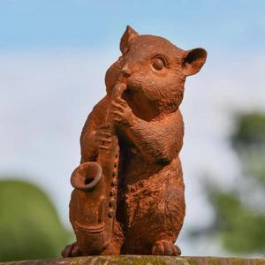Rustic <b>Mouse</b> With Musical Instrument Ornament For Garden Farmhouse Supplies Decorative Metal Custom Figurine Crafts Handmade - Product Image 1