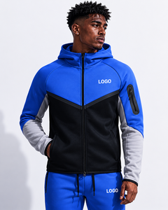 เสื้อแจ็คเก็ตฮู้ดซิปเต็มตัว OEM Premium Tech สำหรับผู้ชาย ผ้าฟลีซกันลม พิมพ์โลโก้ได้ เหมาะสำหรับออกกำลังกายและเล่นกีฬา - Product Image 1