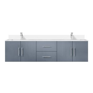 Grigio scuro 72 pollici. L X 22 Pollici Mobile Bagno Doppio con Top in Marmo Coltivato e Set Rubinetteria per Bagni Piccoli - Product Image 1