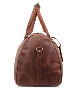 Sac de voyage en cuir véritable, fabriqué avec des matériaux de qualité supérieure, offre durabilité et un toucher luxueux, intérieur spacieux. - Product Image 4