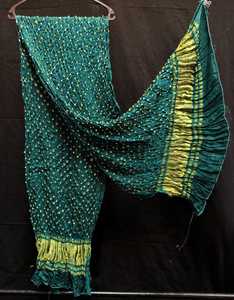 Pure <b>Silk</b> Bandhani Party Dupatta For Women - Product Image 5
