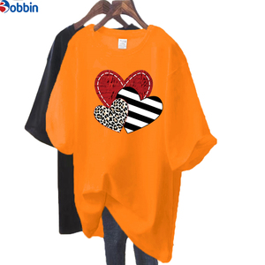 T-shirt femme à prix abordable avec logo personnalisé en gros, t-shirts oversize pour femme, imprimé 'Summer Love', col rond ample, haut pour femme - Product Image 6