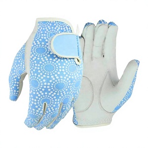 Gants de golf en cuir Cabretta pour hommes avec microfibres respirantes antidérapantes, motifs personnalisés imprimés - Bleu, vente en gros PU pour le sport - Product Image 1