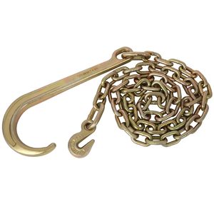 Gancio a J e Gancio a Grappolo Forgiati Grado 70, Catena di Traino da 6 Piedi con Carico di Lavoro Sicuro di 4.700 Libbre e Gancio a J e Gancio a Grappolo Forgiati da 15 Pollici - Product Image 1