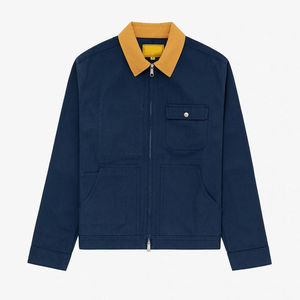 Women's Hot Sale High Quality Fashion Canvas Workwear <b>Coach</b> Jacket With Yellow Collar Zip Front Pockets Regular Fit Autumn Style - Product Image 2