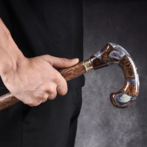 Canne de marche en bois massif pour un soutien quotidien, bâton de marche en bois au style vintage, bâton de randonnée fait main en bois massif - Product Image 1