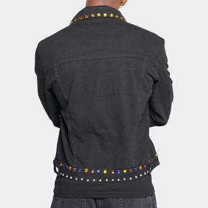 Chaqueta Vaquera de Invierno Personalizada para Hombre con Pedrería, Cuello Alto y Logotipo Frontal - Personalizable para Eventos y Fiestas - Product Image 4