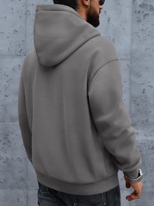 Men <b>Plain</b> <b>Hoodie</b> Pullover Solid Custom Hooded Sweatshirt Heavyweight Fleece <b>Hoodie</b> Kangaroo Pocket 100% Cotton Blend Relaxed Fit - Product Image 4