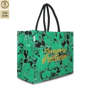 กระเป๋าผ้าแคนวาสเคลือบลามิเนต 310 GSM สำหรับใส่ของขวัญ ขนาด 42x34x19 ซม. รับทำโลโก้ตามสั่ง ขายส่ง OEM แบรนด์ส่วนตัว รุ่น SS21 - Product Image 1