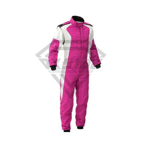 Professional Custom Pink And White Karting Suit Breathable Lightweight Go Kart Racing <b>Overalls</b> Durable Motor Sport Gear Suit - Product Image 2
