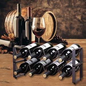 Modern Metal Countertop Wine <b>Rack</b> Stylish <b>Bottle</b> Holder Space-Saving Wine <b>Storage</b> Organizer - Product Image 3