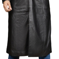 Manteau long en cuir véritable pour homme, sur mesure ODM, haute qualité, mode hiver, séchage rapide, boutons en corne, couleur unique, fournisseur