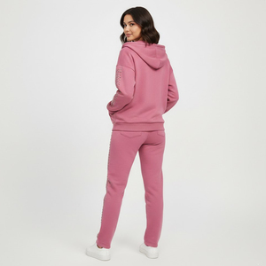 Luxury Design Style Rhinestone Tracksuit Diamond Track Pants & Hoodies Top Quality Material Rhinestone Sweat Suit - Product Image 3