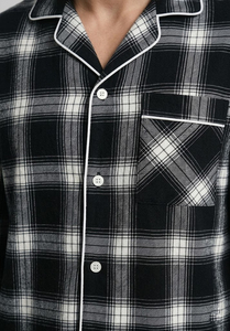 <b>Men's</b> Plaid Long Sleeve <b>Pajama</b> <b>Set</b> 100% Cotton Flannel Sleepwear Shirt Trouser <b>Set</b> <b>Men</b> Nightwear Plaid Suit <b>Mens</b> - Product Image 5