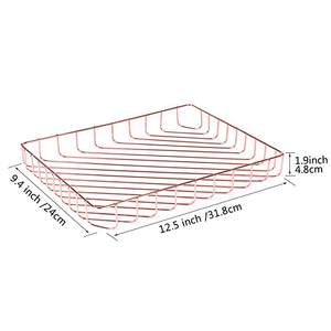 Metal europeo moderno interior Mesa decorativa Metal alambre níquel pulido fruta servir bandeja mesa de centro mesa de comedor alambre - Product Image 1