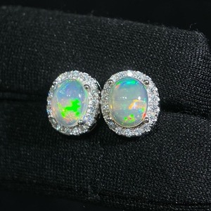 Mehrajuddin Gems 925 <b>Silver</b> Opal <b>Drop</b> <b>Earrings</b> Oval Shape Claw Setting Christian Luxury Women's Wedding Everyday Wear Jewelry - Product Image 2