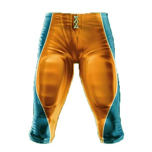 Ensemble d'uniformes de football américain Fortileo, orange et turquoise, sublimé, respirant, jersey ajusté et pantalon pour adultes, toutes saisons - Product Image 3