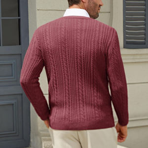 Pull-over anti-boulochage 100 % coton du fabricant pakistanais, motif gaufré vintage sur le devant, respirant, essentiel pour l'hiver, mélange de coton - Product Image 2