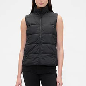 Gilet matelassé court à capuche pour femme, automne-hiver, en coton, coupe-vent, respirant, noir, sans manches, veste tendance, vêtement d'extérieur chaud - Product Image 3