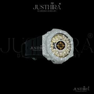 Reloj Deportivo de Lujo con Diamantes Moissanite VVS, Correa de Acero Inoxidable, Movimiento de Cuarzo JUSTHIRA, Acabado Premium, para Boda - Product Image 4