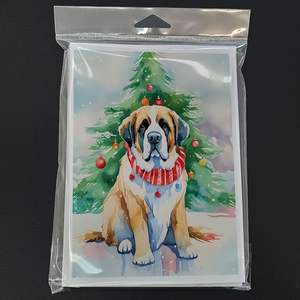 Tarjetas de felicitación de Navidad de San Bernardo caprichosas Paquete de 8 tarjetas de notas de tamaño A7 en blanco 5x7 con sobres - Product Image 3