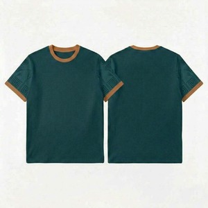 เสื้อยืดสตรีทแวร์ผู้ชาย แขนสั้น ผ้าคอตตอนหนา ทรงบ็อกซี่ สีพื้น เรียบง่าย สไตล์ยุโรป - Product Image 4