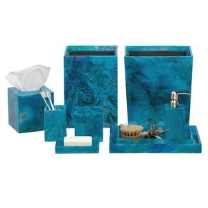 Ensemble d'accessoires de salle de bain de luxe 6 pièces, organiseur moderne pour salle de bain, distributeur de savon en résine, porte-brosse à dents - Product Image 6