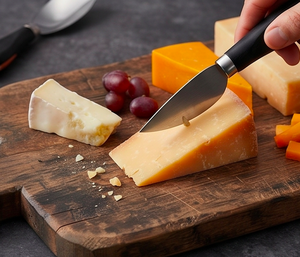 Handcrafted Stainless Steel <b>Cheese</b> <b>Knife</b> <b>Set</b> With Black Handles And Copper Tips For Classic <b>Cheese</b> Boards And Serving Use - Product Image 4