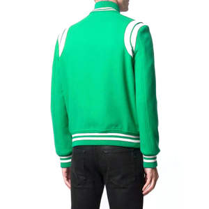 Chaqueta de béisbol universitaria estilo bomber vintage con logotipo bordado personalizado, ropa deportiva de invierno para hombre, OEM con paneles. - Product Image 5