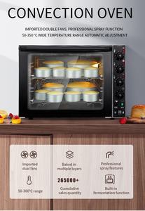 <span class=keywords><strong>Hornos</strong></span> SY 4500 multifuncional eléctrico 68L Horno de convección pastel/PAN/Pizza Horno de convección para panadería Forno acero inoxidable - Product Image 2