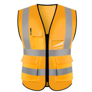 Gilet de sécurité multi-poches réfléchissant et respirant pour hommes, vêtement de protection haute visibilité imperméable - Product Image 5