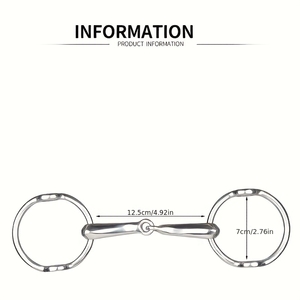 1pc Bit, Stainless Steel <b>Equestrian</b> Snaffle Bit, Flexible and Reversible with a Seamless Connection, an Essential <b>Equestrian</b> - Product Image 3