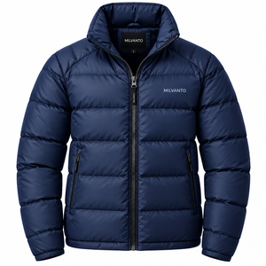 Veste matelassée pour homme avec logo personnalisé |   Doudoune matelassée légère à col montant |   Veste isolante coupe-vent pour l'hiver - Product Image 1