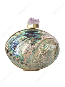 กระเป๋าคลัทช์ทรงวงรีเปลือกหอยเป๋าฮื้อธรรมชาติ พร้อมตัวล็อคคริสตัลอเมทิสต์ หรูหราสำหรับงานกลางคืน เหมาะสำหรับขายส่ง OEM และรับผลิตแบรนด์ส่วนตัว - Product Image 2