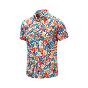 เสื้อเชิ้ตแขนสั้นลายเพสลีย์สำหรับผู้ชาย ผ้าโพลีเอสเตอร์ 100% ระบายอากาศได้ดี คอปกพับได้ สวมใส่สบายๆ ในช่วงวันหยุดฤดูร้อน - Product Image 1