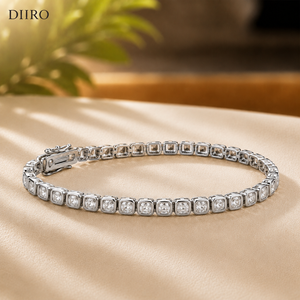 Princess Cut Diamond Tennis <b>Bracelet</b> 925 Sterling <b>Silver</b> Women's Classic Moissanite Wedding Jewelry - Product Image 5