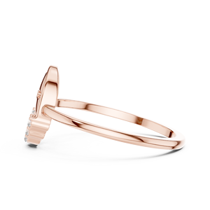 Bague de luxe en or rose avec motif fer à cheval porte-bonheur et moissanite pour femme, bague ouverte minimaliste pour fiançailles et promesse, tendance - Product Image 2