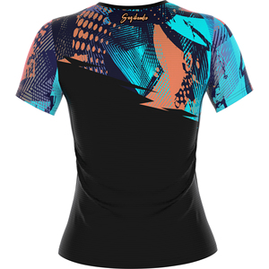 Unisex <b>Black</b> Short Sleeve Rash Guard Quick Dry Polyester <b>Compression</b> <b>Shirt</b> with UPF50+ Eco-Friendly & Anti-Bacterial Features - Product Image 2