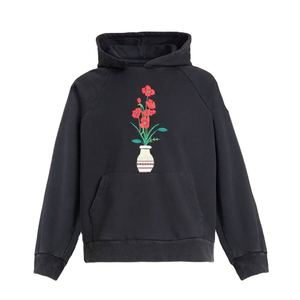 Sweat à capuche oversize pour homme en molleton de coton épais, effet délavé soleil, imprimé animal, respirant, style vintage, avec fermeture éclair et design délavé à l'acide, collection Printemps - Product Image 1